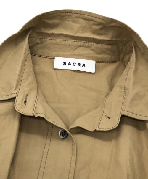 SACRA（サクラ）SACRA (サクラ) ハイカウントコットンシャツワンピース ベージュ サイズ:38の古着・服飾アイテム