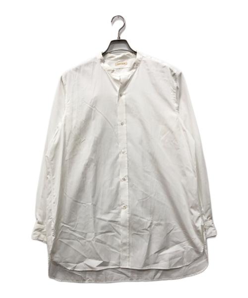 HEUGN（ユーゲン）HEUGN (ユーゲン) Rob コットンポプリンバンドカラーシャツ ホワイト サイズ:4の古着・服飾アイテム