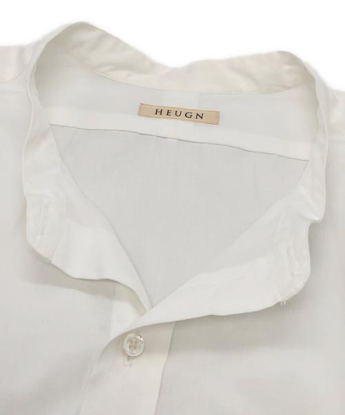 HEUGN（ユーゲン）HEUGN (ユーゲン) Rob コットンポプリンバンドカラーシャツ ホワイト サイズ:4の古着・服飾アイテム