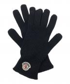 MONCLERモンクレール）の古着「トリコロール アイコンワッペン ウール ニット グローブ」｜ブラック
