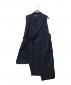 Ujohウジョー）の古着「デザインロングジレ」｜ネイビー
