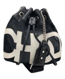 JIMMY CHOO（ジミーチュウ）の古着「ジュノS ロゴシ メッシュョルダーバッグ」｜ブラック