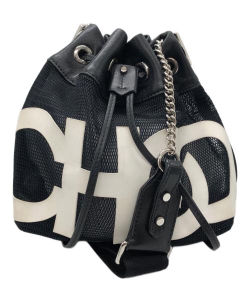 JIMMY CHOO（ジミーチュウ）JIMMY CHOO (ジミーチュウ) ジュノS ロゴシ メッシュョルダーバッグ ブラックの古着・服飾アイテム