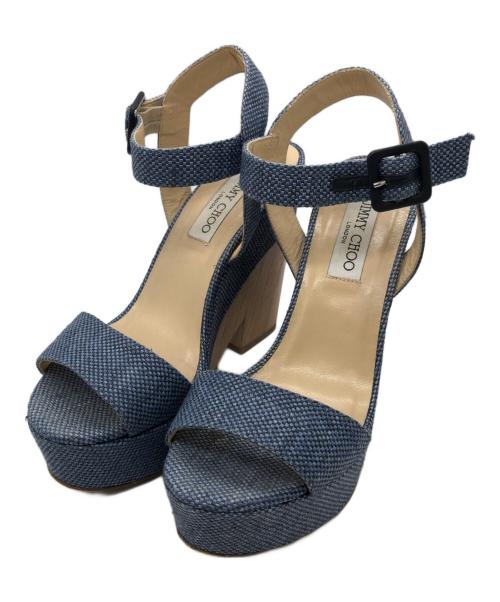 JIMMY CHOO（ジミーチュウ）JIMMY CHOO (ジミーチュウ) ストラップサンダル ブルー サイズ: 38 1/2の古着・服飾アイテム