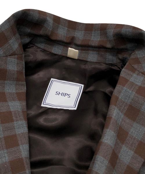 SHIPS（シップス）SHIPS (シップス) トロピカルウール ストレッチ ギンガムチェック セットアップ ブラウン サイズ:M 未使用品の古着・服飾アイテム