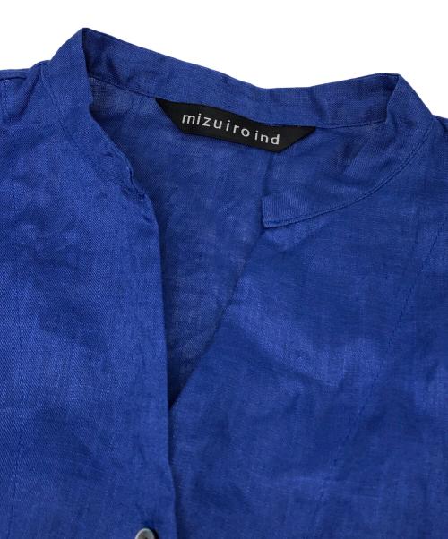 mizuiro-ind（ミズイロインド）mizuiro-ind (ミズイロインド) リネンスタンダードカラーコクーンシャツ ブルー サイズ:下記参照の古着・服飾アイテム