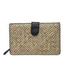 BOTTEGA VENETA（ボッテガベネタ）の古着「イントレチャート2つ折り財布」｜ベージュ