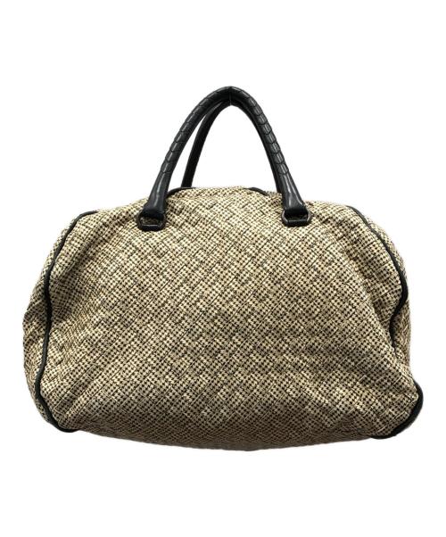 BOTTEGA VENETA（ボッテガベネタ）BOTTEGA VENETA (ボッテガベネタ) イントレチャートミニボストン ベージュの古着・服飾アイテム