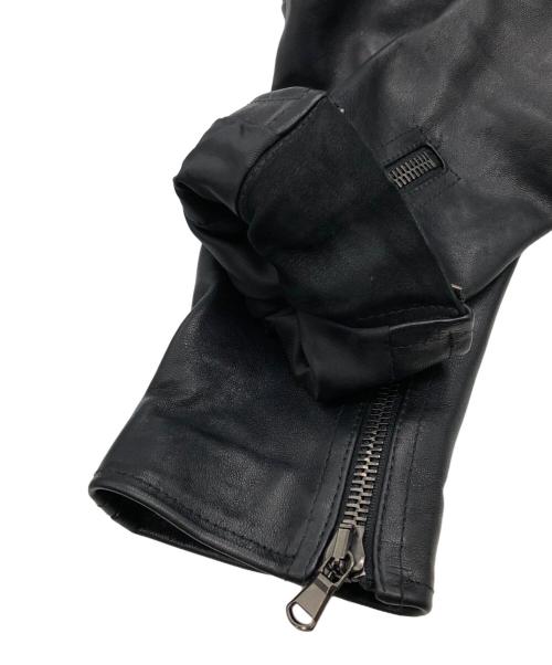 DIESEL Black Gold（ディーゼル ブラック ゴールド）DIESEL Black Gold (ディーゼル ブラック ゴールド) レザージャケット ブラック サイズ:46の古着・服飾アイテム