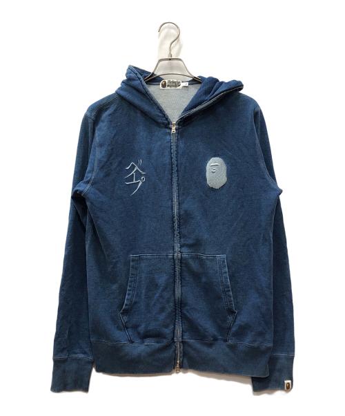 A BATHING APE（ア ベイシング エイプ）A BATHING APE (ア ベイシング エイプ) ジップパーカー ブルー サイズ:XLの古着・服飾アイテム