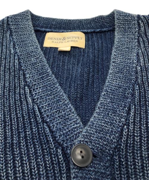 Denim & Supply Ralph Lauren（デニム＆サプライ ラルフローレン）DENIM & SUPPLY RALPH LAUREN (デニム＆サプライ ラルフローレン) ウォッシュ加工ニットカーディガン ブルー サイズ:Sの古着・服飾アイテム