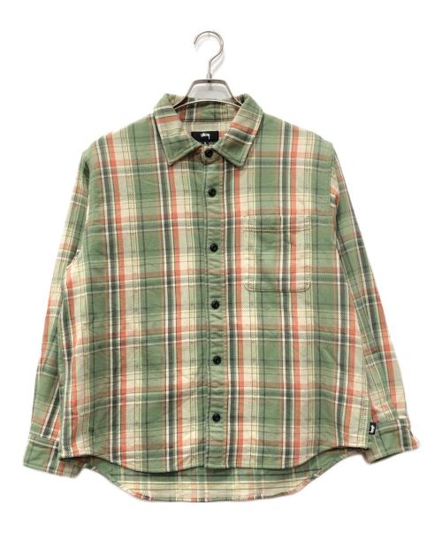 stussy（ステューシー）stussy (ステューシー) Dan Washed Cotton Plaid Shirt グリーン サイズ:Sの古着・服飾アイテム