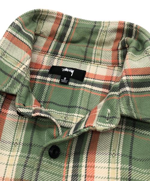 stussy（ステューシー）stussy (ステューシー) Dan Washed Cotton Plaid Shirt グリーン サイズ:Sの古着・服飾アイテム