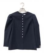 BORDERS at BALCONYボーダーズアットバルコニー）の古着「BUTTONED TWILL BLOUSE」｜ネイビー