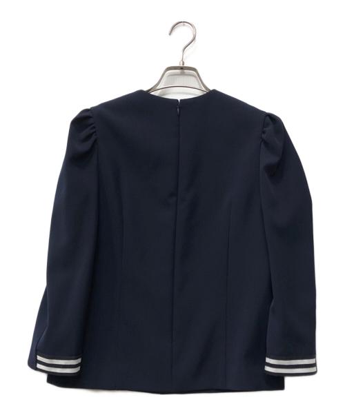 BORDERS at BALCONY（ボーダーズアットバルコニー）BORDERS AT BALCONY (ボーダーズアットバルコニー) BUTTONED TWILL BLOUSE ネイビー サイズ:36の古着・服飾アイテム