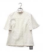 BORDERS at BALCONYボーダーズアットバルコニー）の古着「ドットケープブラウス」｜ホワイト