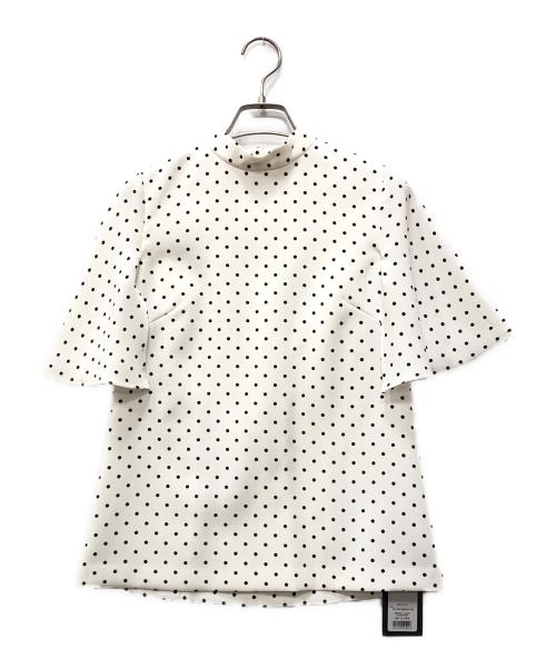 BORDERS at BALCONY（ボーダーズアットバルコニー）BORDERS AT BALCONY (ボーダーズアットバルコニー) ドットケープブラウス ホワイト サイズ:36 未使用品の古着・服飾アイテム