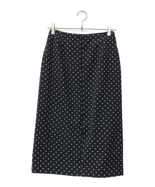 BORDERS at BALCONY（ボーダーズアットバルコニー）BORDERS AT BALCONY (ボーダーズアットバルコニー) BORDER RUFFLED DOTS SKIRT ブラック サイズ:36 未使用品の古着・服飾アイテム