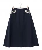 BORDERS at BALCONYボーダーズアットバルコニー）の古着「BORDER POCKET TWILL SKIRT」｜ネイビー