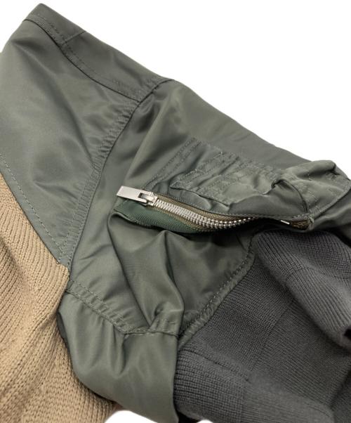 sacai（サカイ）sacai (サカイ) Nylon Twill Knit Pullover グリーン サイズ:3の古着・服飾アイテム