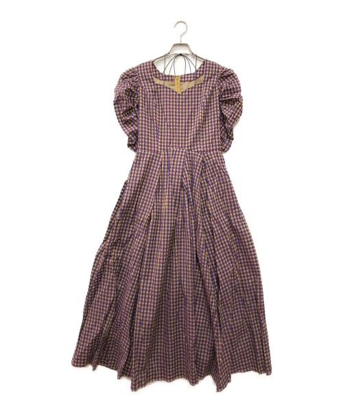 Ameri（アメリ）Ameri (アメリ) SEERSUCKER VOLUME HEM DRESS パープル サイズ:Sの古着・服飾アイテム