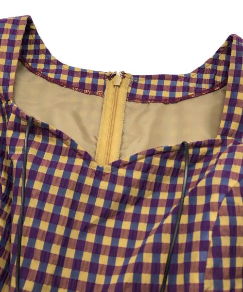 Ameri（アメリ）Ameri (アメリ) SEERSUCKER VOLUME HEM DRESS パープル サイズ:Sの古着・服飾アイテム