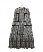 furfurファーファー）の古着「スカラー刺繍ワンピース」｜ブラック