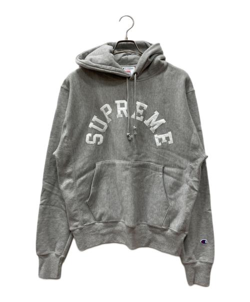 SUPREME（シュプリーム）Supreme (シュプリーム) Champion (チャンピオン) 25SS Hooded Sweatshirt グレー サイズ:Mの古着・服飾アイテム