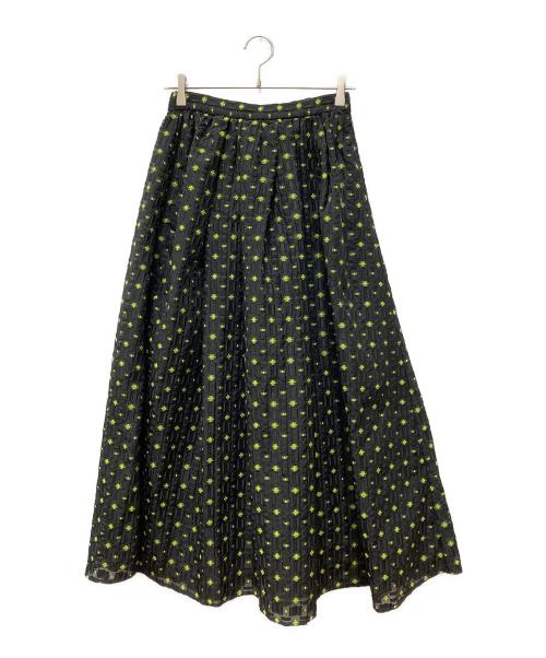 ELENDEEK（エレンディーク）ELENDEEK (エレンディーク) ORGANZA TUCK VOLUME SK ブラック サイズ:2の古着・服飾アイテム