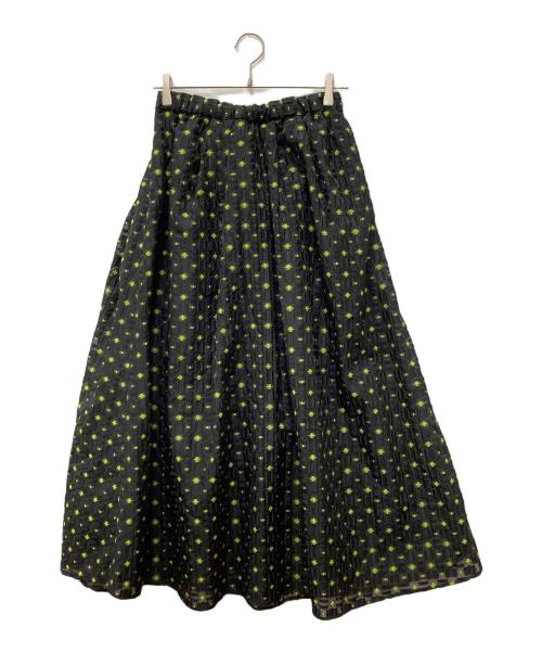 ELENDEEK（エレンディーク）ELENDEEK (エレンディーク) ORGANZA TUCK VOLUME SK ブラック サイズ:2の古着・服飾アイテム