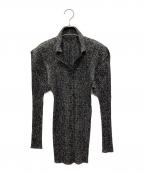 PLEATS PLEASEプリーツプリーズ）の古着「プリーツカーディガン」｜グレー