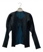 PLEATS PLEASEプリーツプリーズ）の古着「プリーツカーディガン」｜グリーン