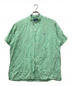 RALPH LAURENラルフローレン）の古着「BOB CAMP リネンシルクギンガムチェックシャツ」｜グリーン