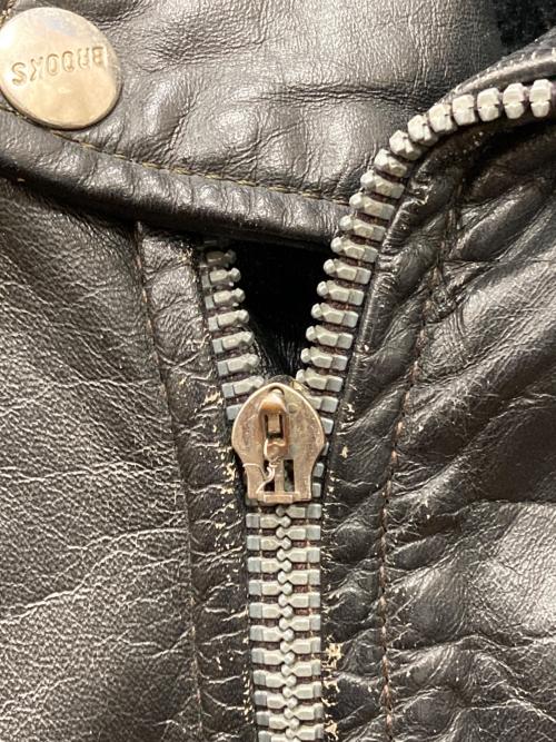 BROOKS（ブルックス）BROOKS (ブルックス) 80’sダブルレザージャケット ブラック サイズ:Lの古着・服飾アイテム