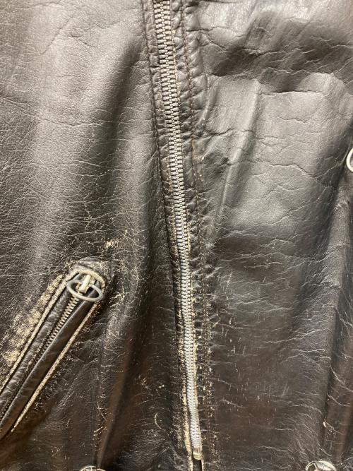 BROOKS（ブルックス）BROOKS (ブルックス) 80’sダブルレザージャケット ブラック サイズ:Lの古着・服飾アイテム