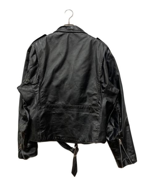 BROOKS（ブルックス）BROOKS (ブルックス) 80’sダブルレザージャケット ブラック サイズ:Lの古着・服飾アイテム