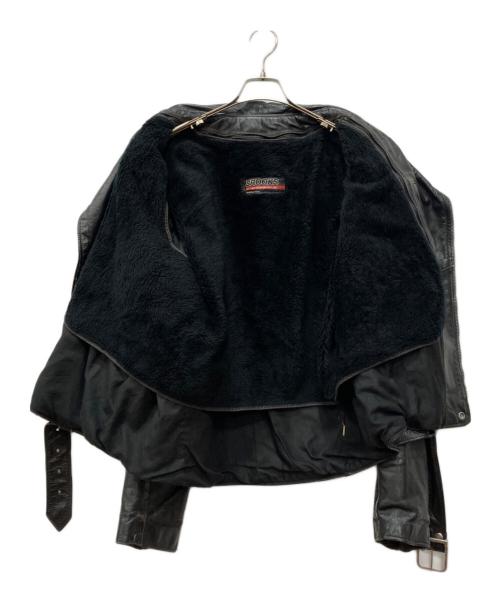BROOKS（ブルックス）BROOKS (ブルックス) 80’sダブルレザージャケット ブラック サイズ:Lの古着・服飾アイテム