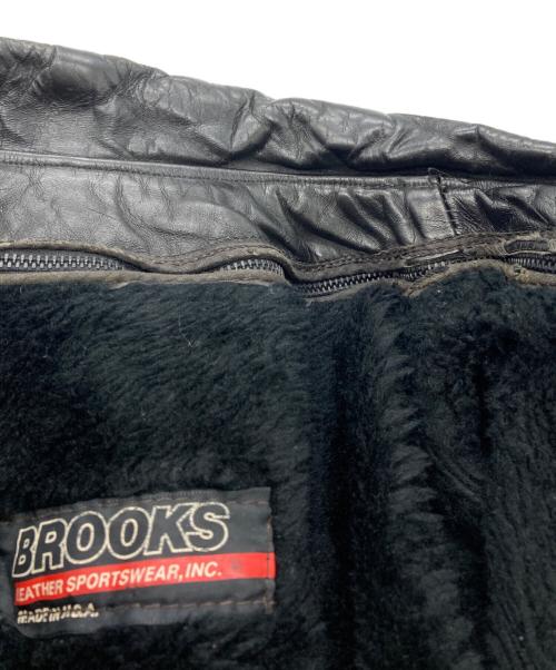 BROOKS（ブルックス）BROOKS (ブルックス) 80’sダブルレザージャケット ブラック サイズ:Lの古着・服飾アイテム