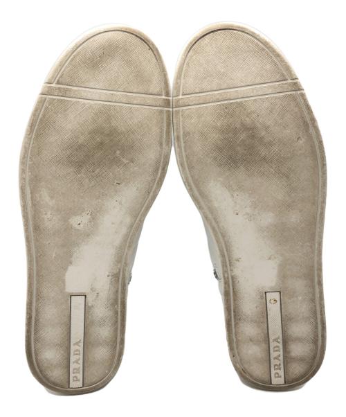 PRADA（プラダ）PRADA (プラダ) サイドジップハイカットスニーカー ホワイト サイズ:8の古着・服飾アイテム