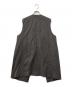 BACCA (バッカ) リネンコットンストライプ ノーカラーベスト グレー サイズ:36：12000円