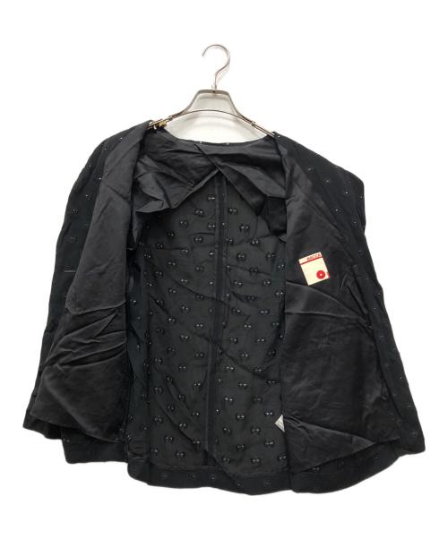 BACCA（バッカ）BACCA (バッカ) ブラックフラワー ソフトジャケット ブラック サイズ:36の古着・服飾アイテム