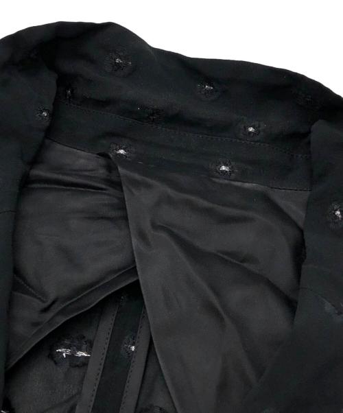 BACCA（バッカ）BACCA (バッカ) ブラックフラワー ソフトジャケット ブラック サイズ:36の古着・服飾アイテム