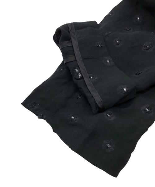 BACCA（バッカ）BACCA (バッカ) ブラックフラワー ソフトジャケット ブラック サイズ:36の古着・服飾アイテム