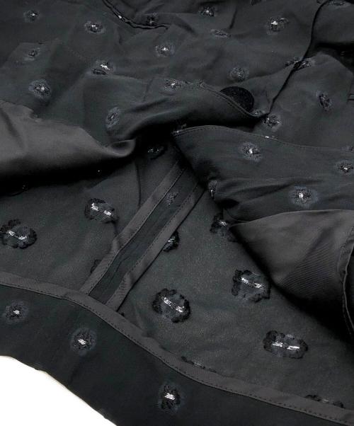 BACCA（バッカ）BACCA (バッカ) ブラックフラワー ソフトジャケット ブラック サイズ:36の古着・服飾アイテム