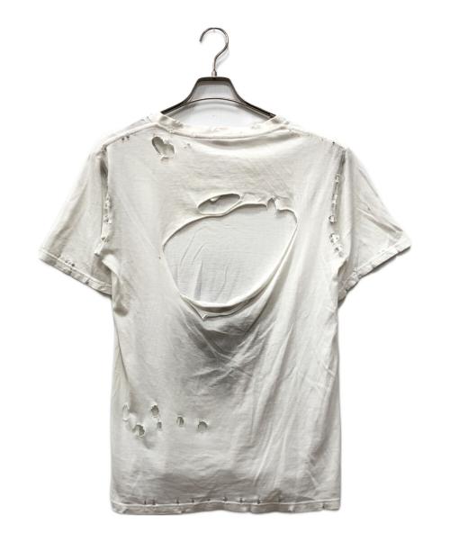NUMBER (N)INE（ナンバーナイン）NUMBER (N)INE (ナンバーナイン) ダメージ加工VネックTシャツ ホワイト サイズ:3の古着・服飾アイテム