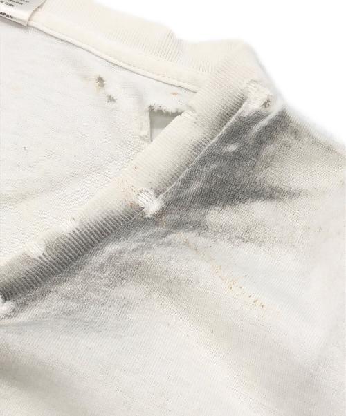 NUMBER (N)INE（ナンバーナイン）NUMBER (N)INE (ナンバーナイン) ダメージ加工VネックTシャツ ホワイト サイズ:3の古着・服飾アイテム