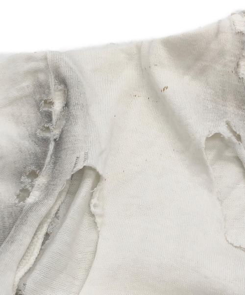 NUMBER (N)INE（ナンバーナイン）NUMBER (N)INE (ナンバーナイン) ダメージ加工VネックTシャツ ホワイト サイズ:3の古着・服飾アイテム