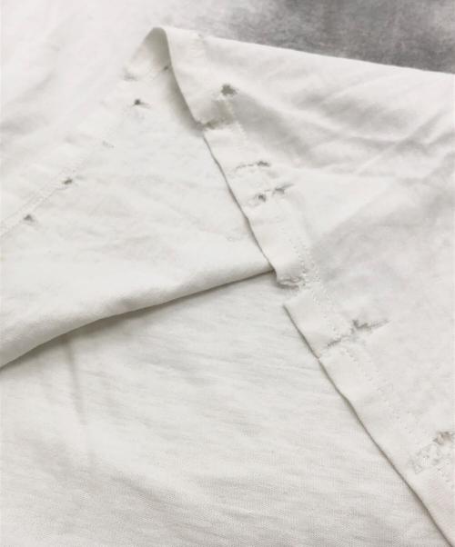 NUMBER (N)INE（ナンバーナイン）NUMBER (N)INE (ナンバーナイン) ダメージ加工VネックTシャツ ホワイト サイズ:3の古着・服飾アイテム