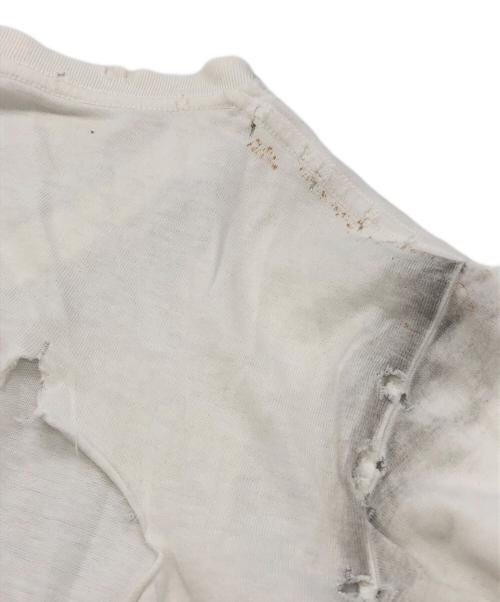 NUMBER (N)INE（ナンバーナイン）NUMBER (N)INE (ナンバーナイン) ダメージ加工VネックTシャツ ホワイト サイズ:3の古着・服飾アイテム