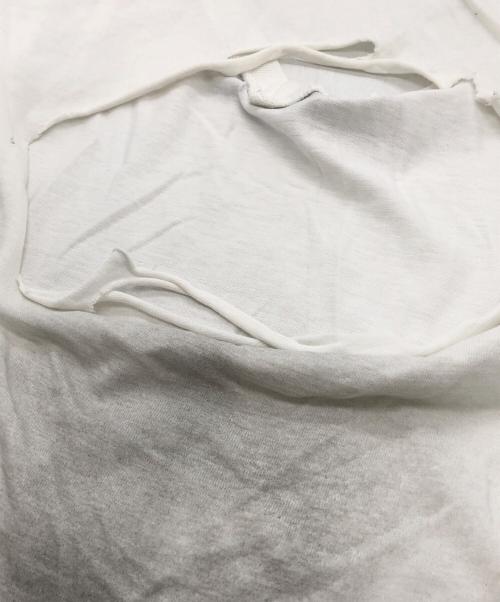 NUMBER (N)INE（ナンバーナイン）NUMBER (N)INE (ナンバーナイン) ダメージ加工VネックTシャツ ホワイト サイズ:3の古着・服飾アイテム